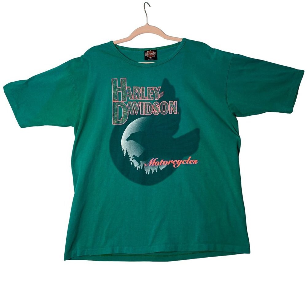 Vintage 1992 Harley-Davidson Tee Shirt Women Size XL Eagle Graphic 100% Cotton